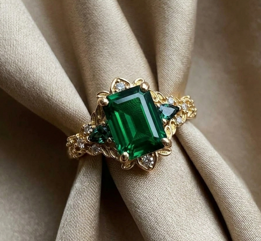 Evelina Emerald-Cut Sapphire Ring
