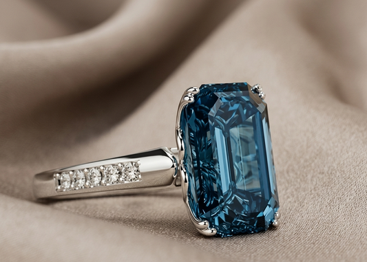 Blue crystal ring
