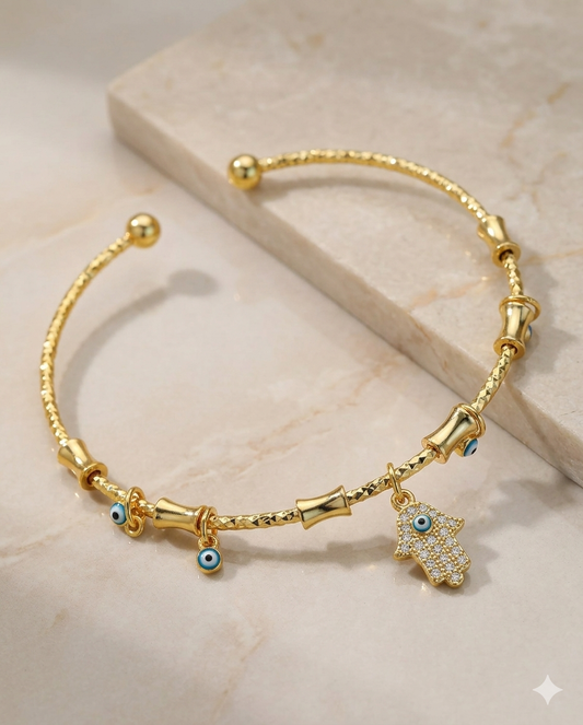 Serenity Stone Hamsa Bangle